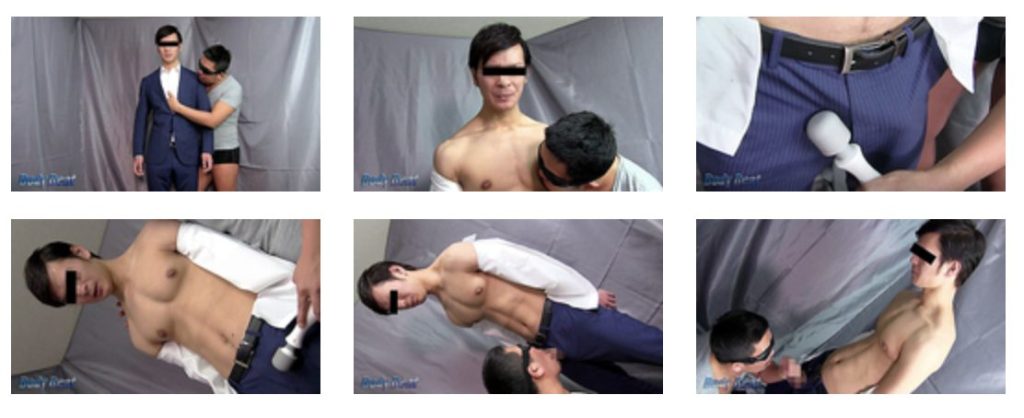 【ゲイ動画】若いリーマンが男の顔にザーメンのマーキング！仕事終わりのスーツ青年