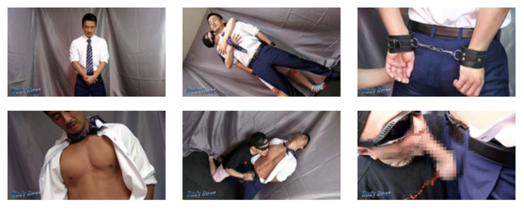 【ゲイ動画】ピッチピチスーツを着たHIROYA君が拘束されて地獄のデンマ責めで悶絶昇天！